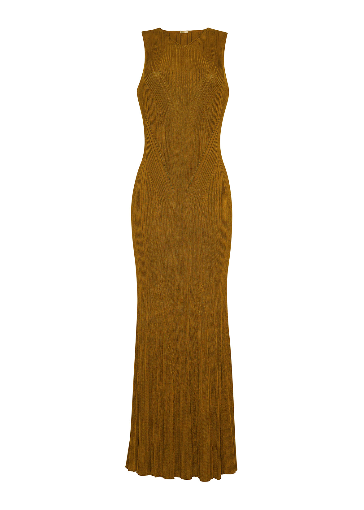 Ghost image of the front of Vivian Dress Engineered Rib in Bronze