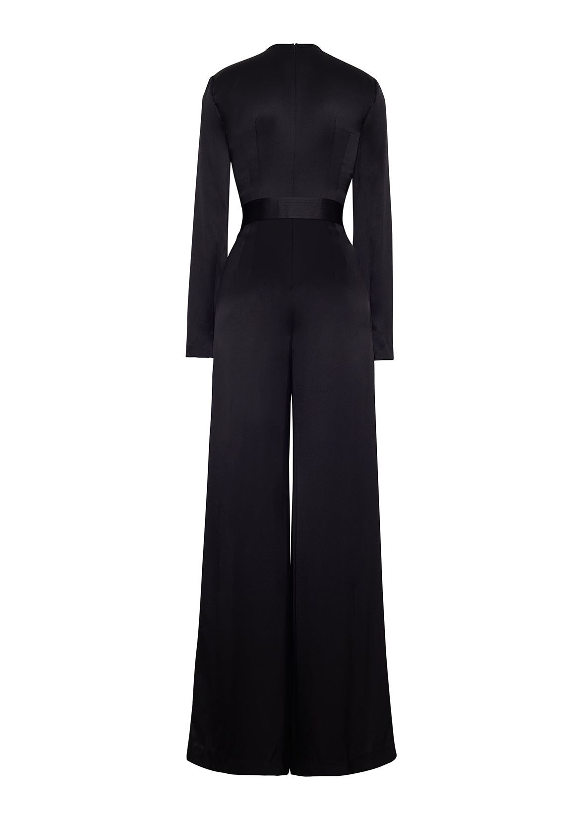 Ghost image of the back of the Ophelia Jumpsuit in Double Face Silk Charmeuse