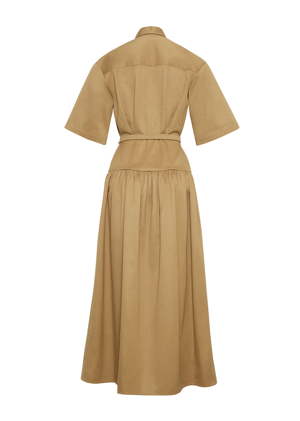 Ghost image of the back of Edie Dress in Cotton Twill in Khaki