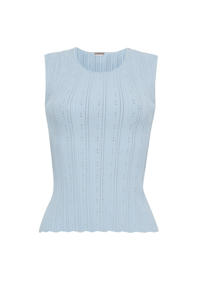 Ghost image of the brynn top in compact jacquared in mist