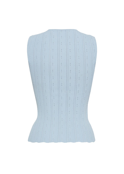 Ghost image of the brynn top in compact jacquared in mist