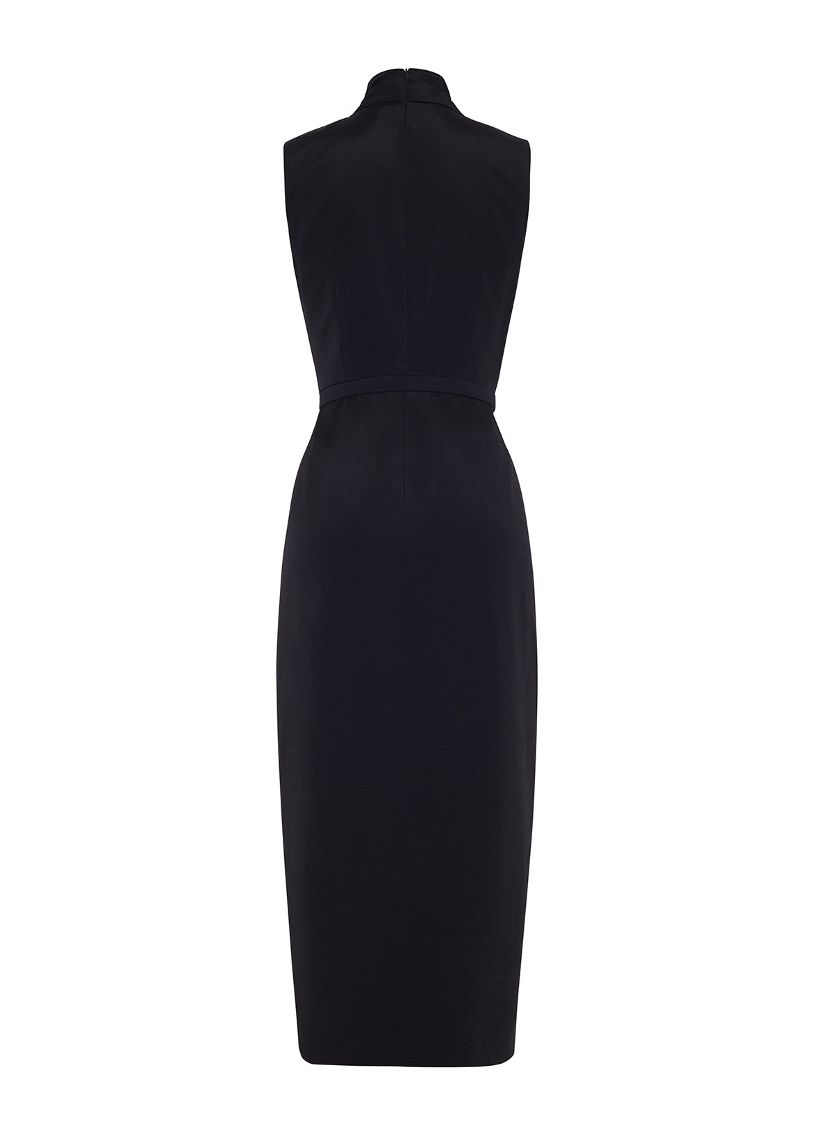 BACK GHOST IMAGE OF THE BANDERA DRESS IN SILK CREPE IN
BLACK