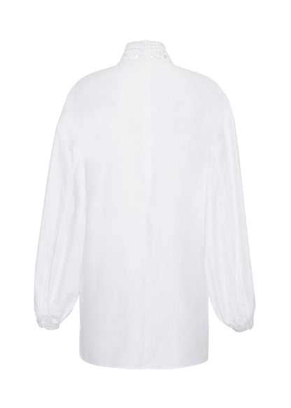 ghost image of the back of the sionna top in cotton poplin white