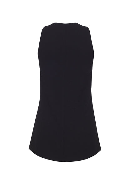 ghost image of the back of the Nazra Tunic in Light Wool Crepe Black