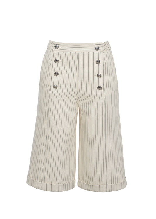 front ghost image of the Devon Short in Pinstripe Twill