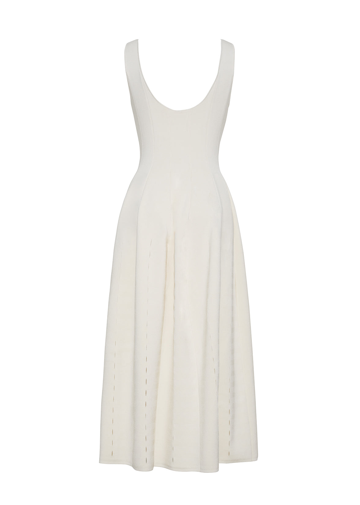 ghost image of the back of the Lucilla Dress in Luxe Milano Ivory