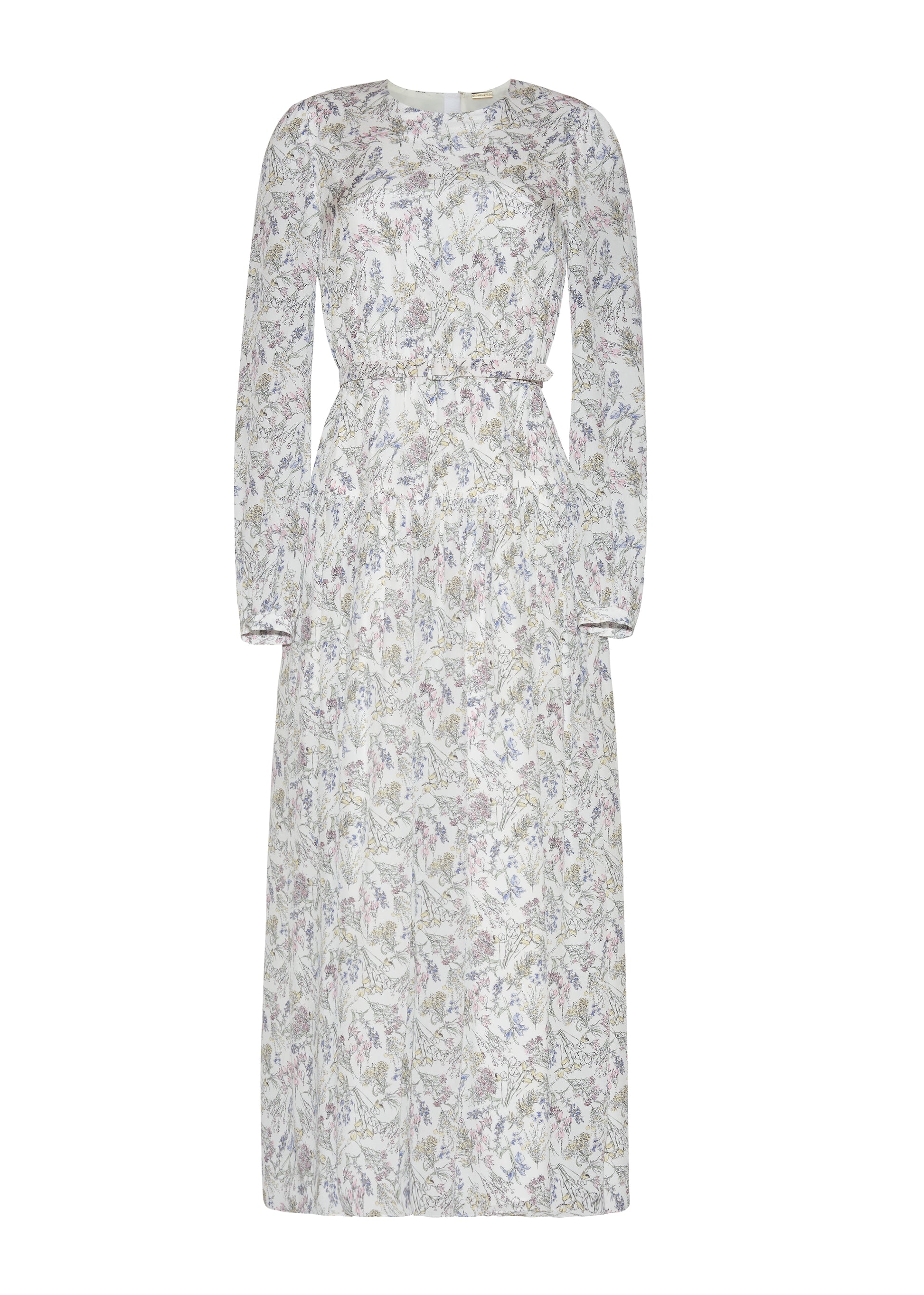 front ghost image of Lorynn Dress in Printed Crepe de Chine
in Ivory Floral