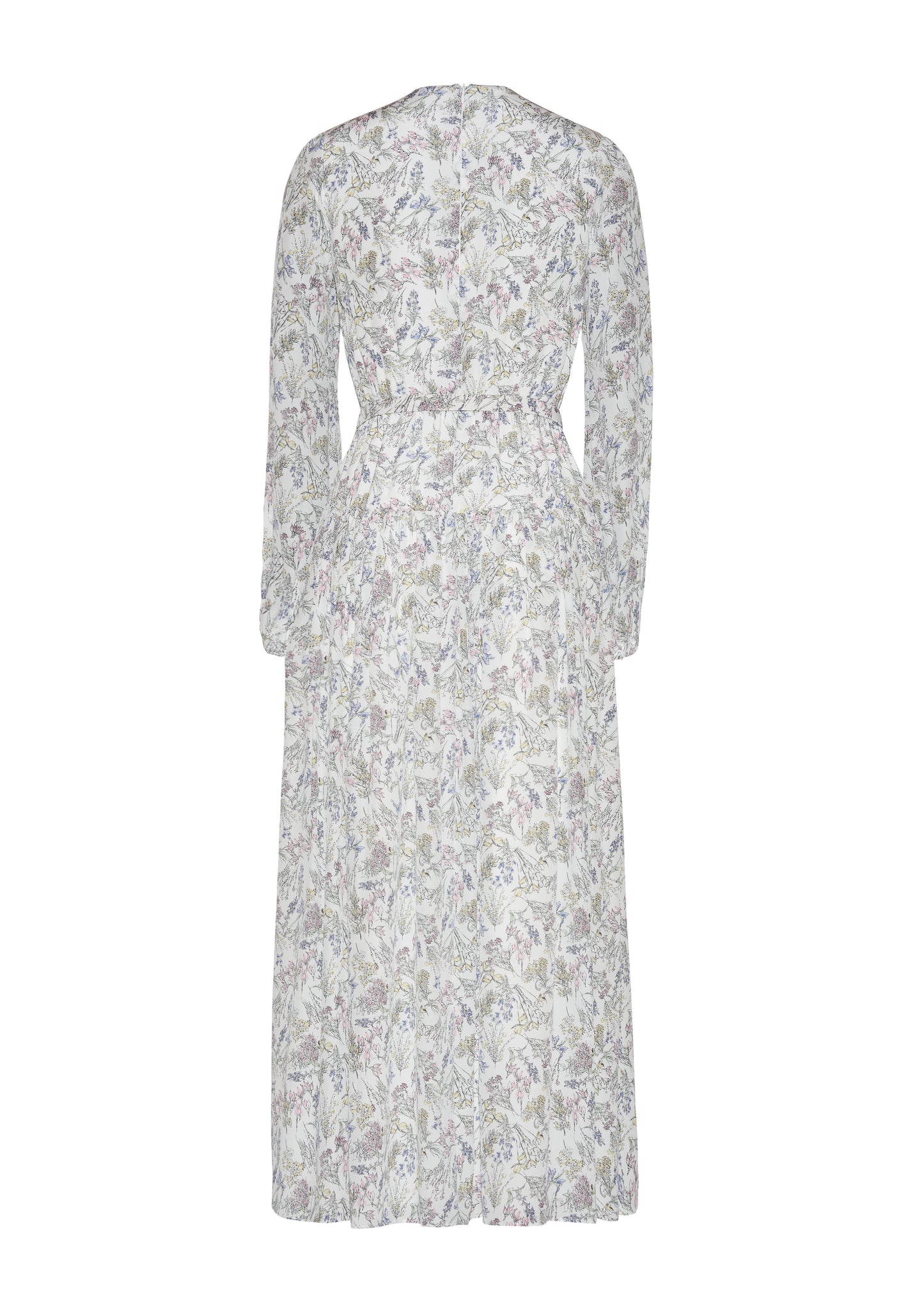 back ghost image of Lorynn Dress in Printed Crepe de Chine
in Ivory Floral