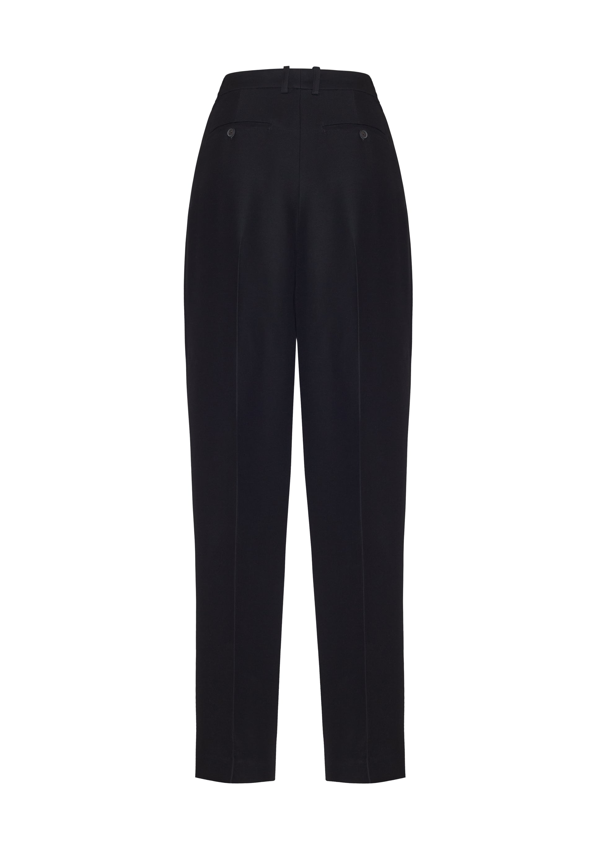 back ghost image of the Nichols Pant in Silk Wool in Black