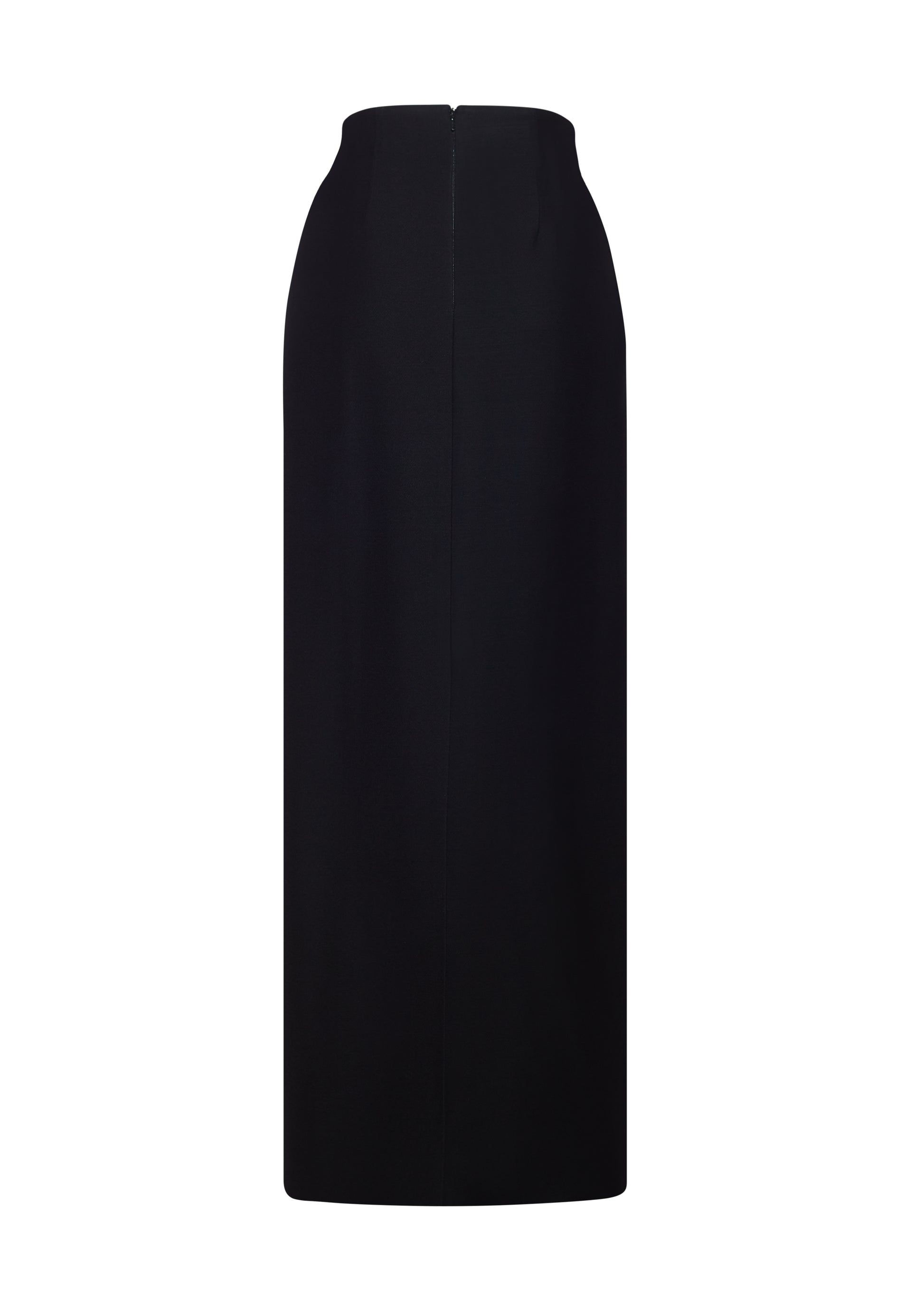 back ghost image of Reid Skirt in Silk Wool in Black