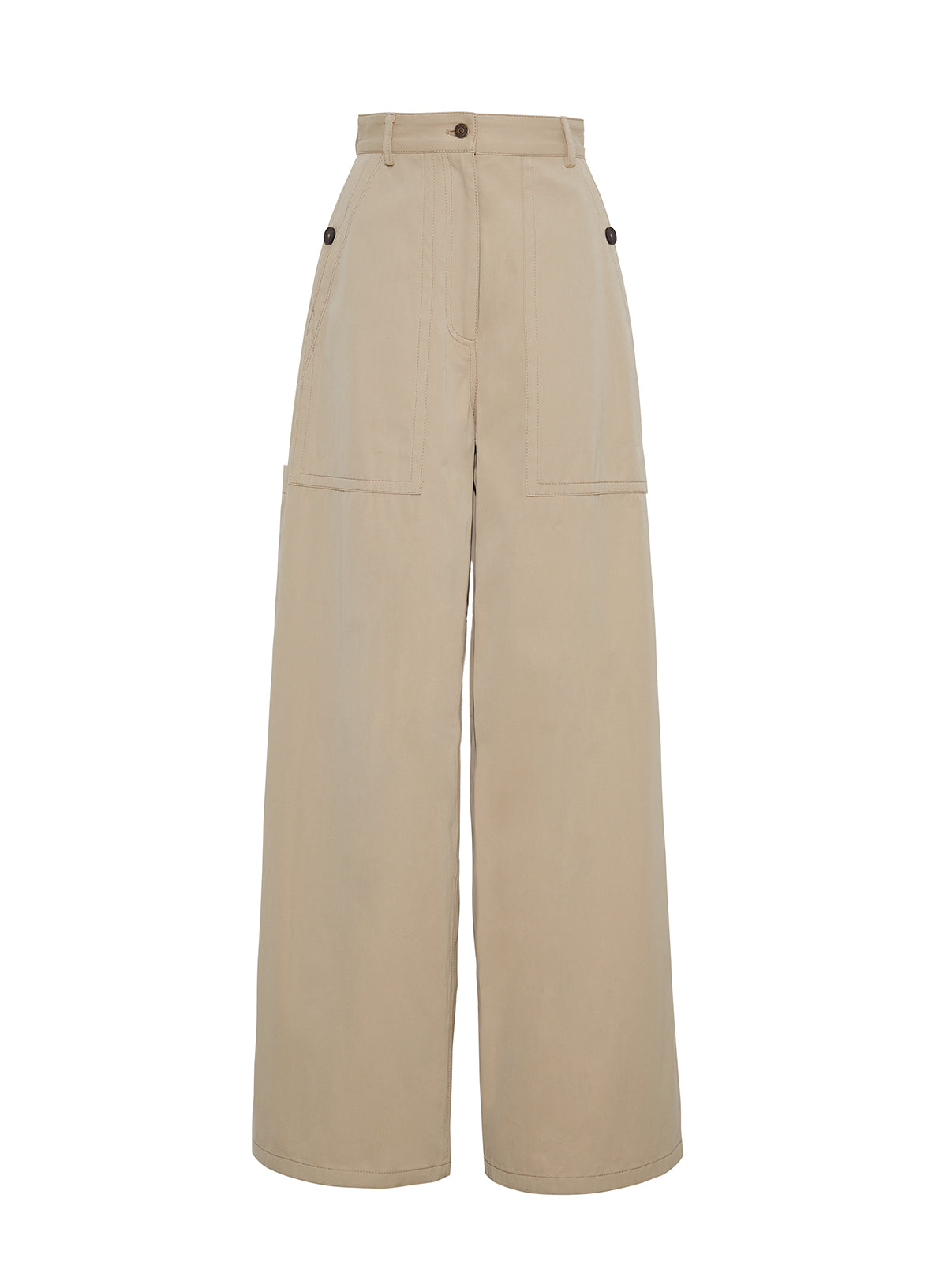 front ghost image of the Jasper Pant in Cotton Twill Khaki