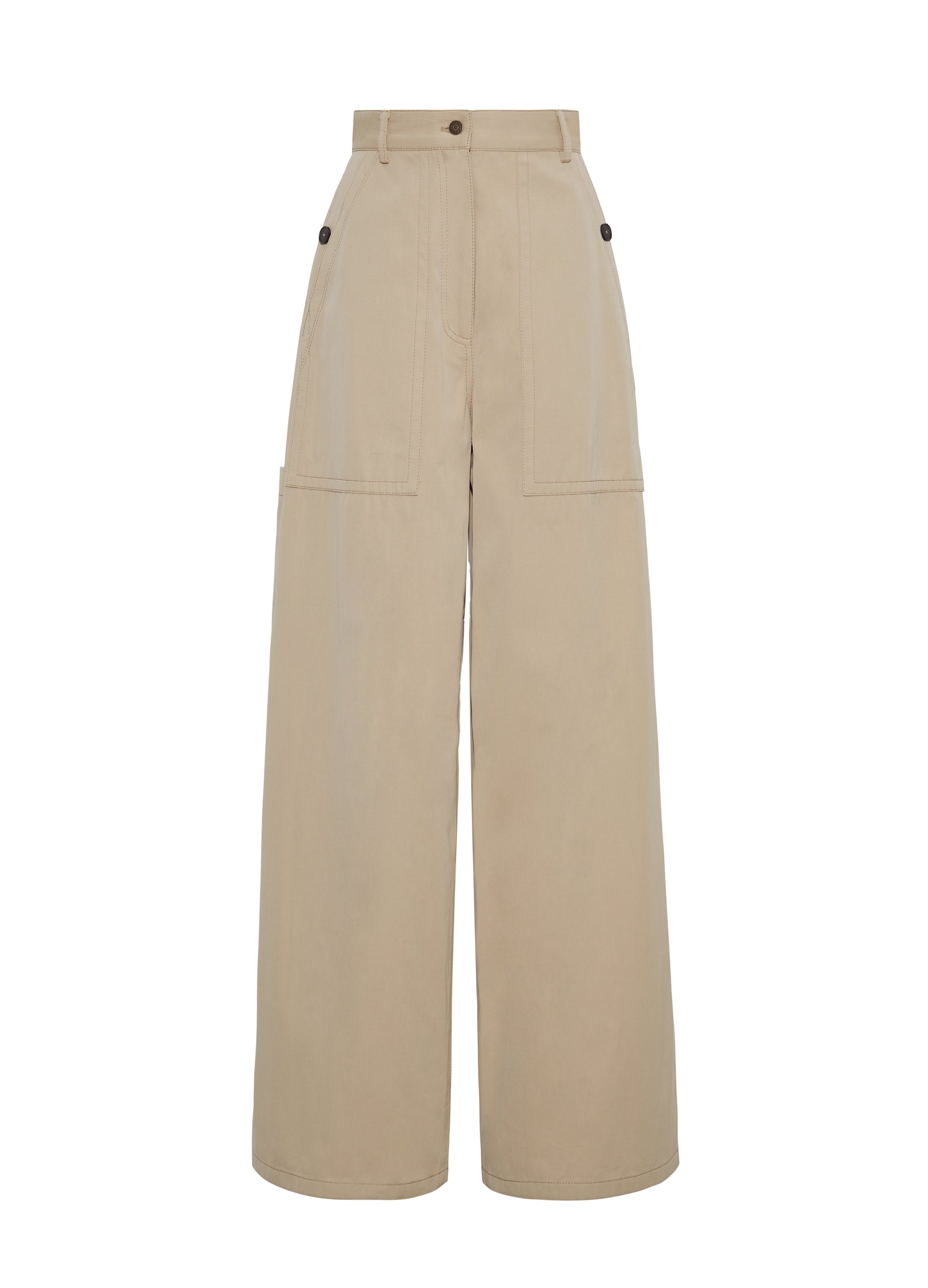 front ghost image of Jasper Pant in Cotton Twill in Khaki