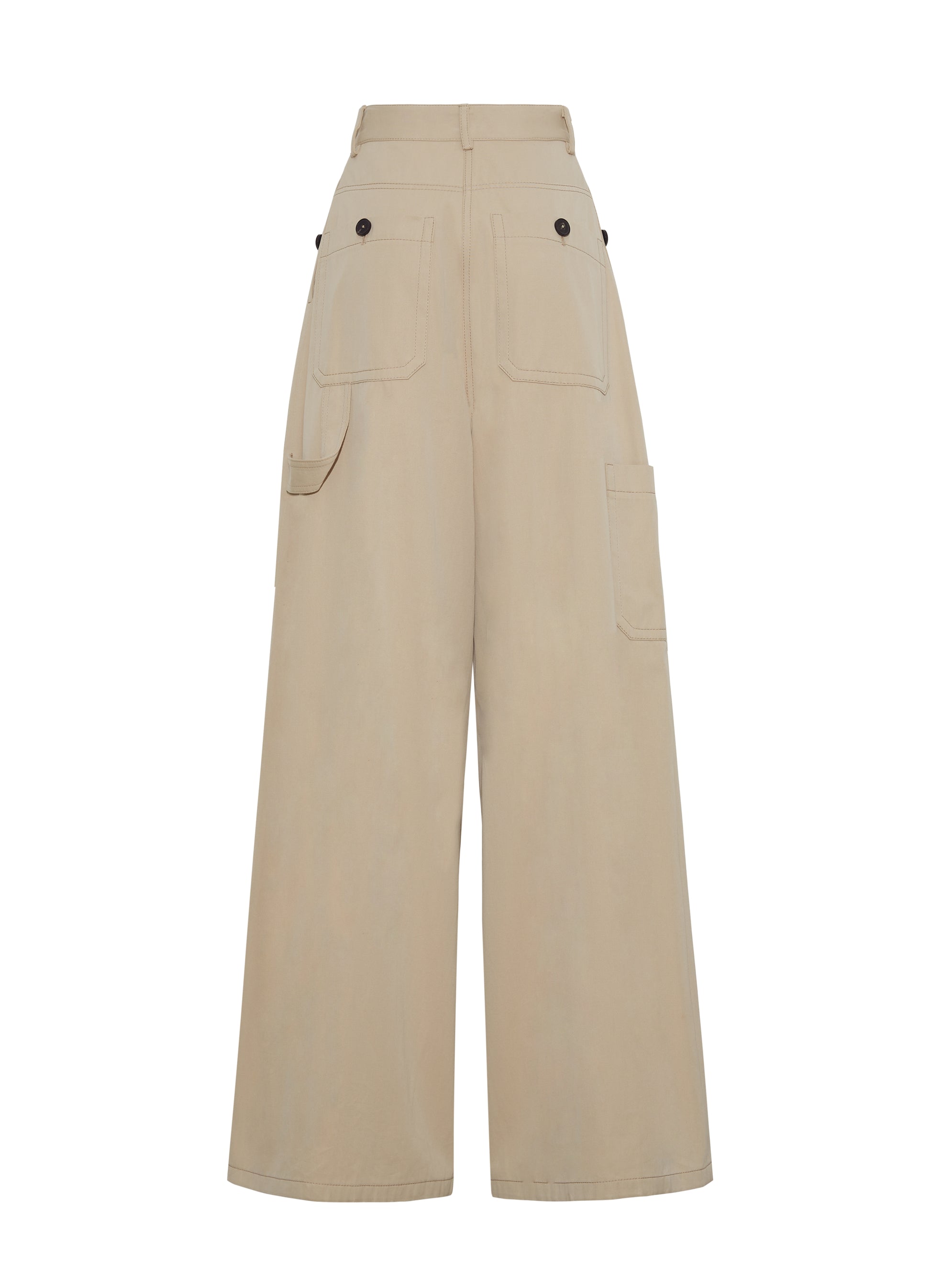 back ghost image of Jasper Pant in Cotton Twill in Khaki