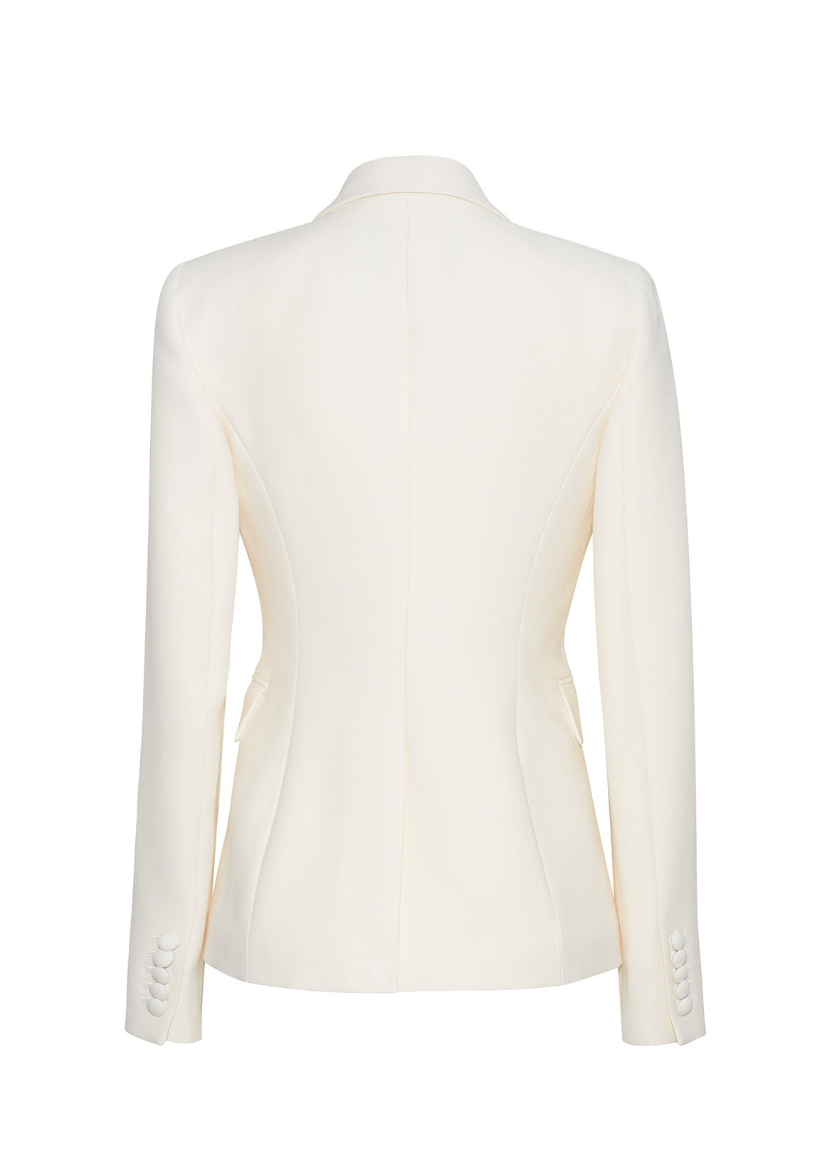 back ghost image of the single breasted blazer in silk wool in ivory by adam lippes