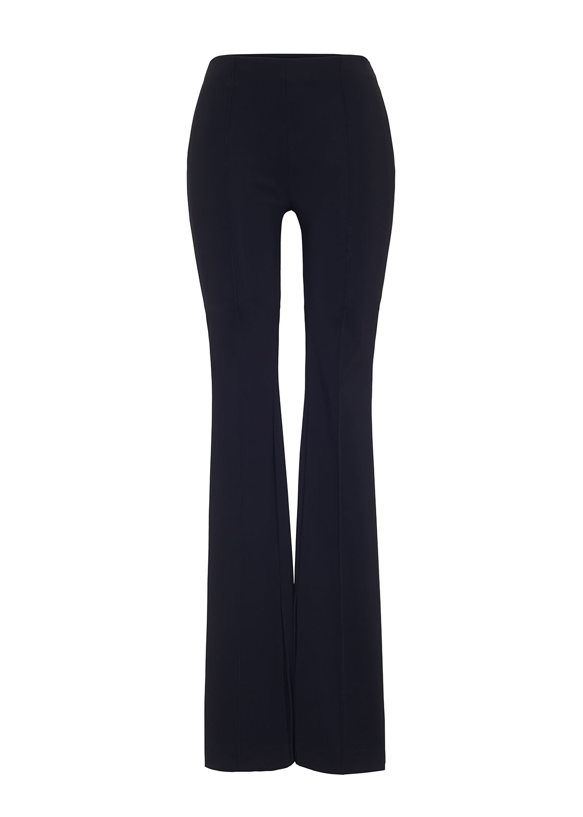 front ghost image of the eva flare pant in black by adam lippes