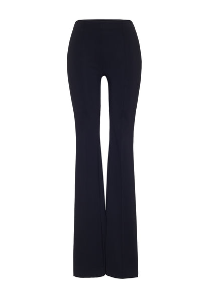 front ghost image of the eva flare pant in black by adam lippes