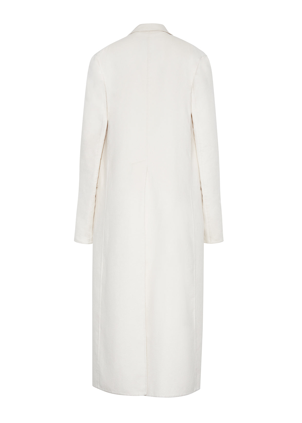 ghost image showing back of the Vanessa coat in zibeline cashmere in ivory by Adam Lippes