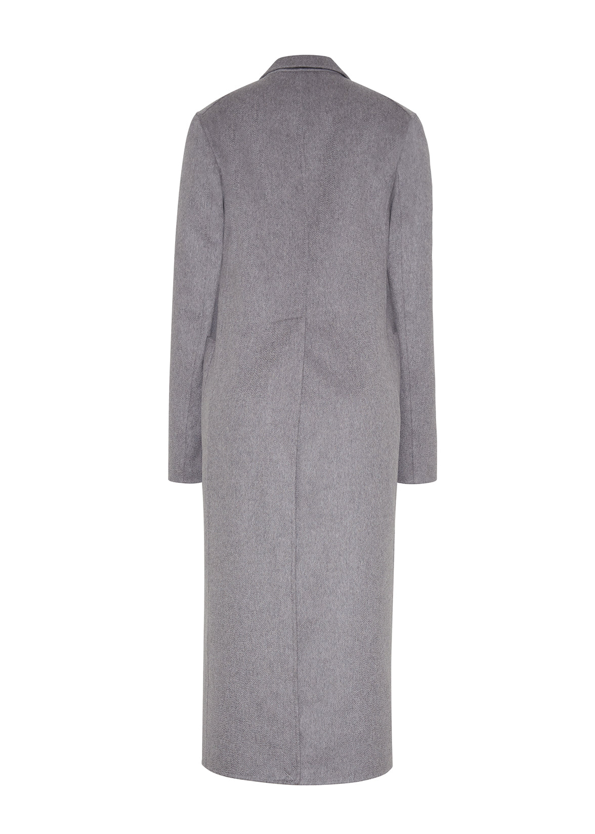 ghost image showing the back of the vanessa coat in zibeline cashmere in heather grey by Adam Lippes