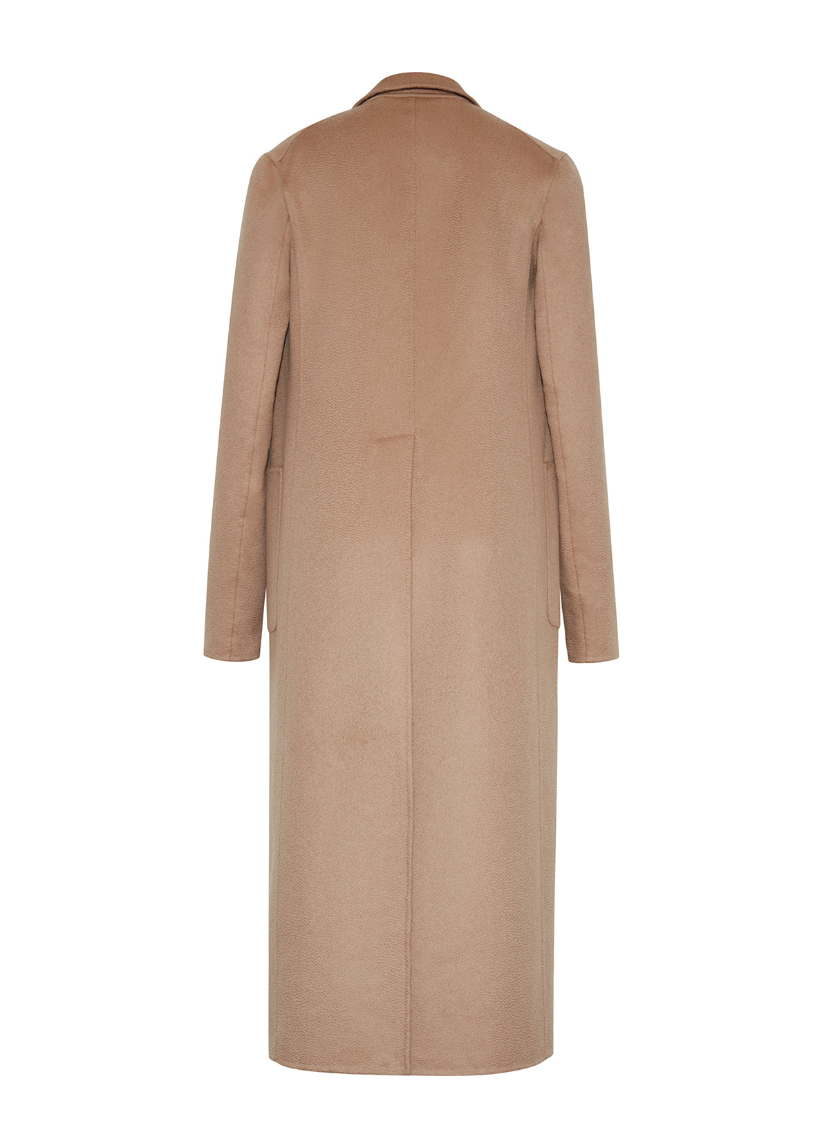 ghost image showing the back of the vanessa coat in zibeline cashmere in camel by Adam Lippes