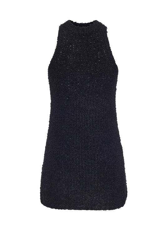 ghost image of the front of the renata dress in mulberry silk black