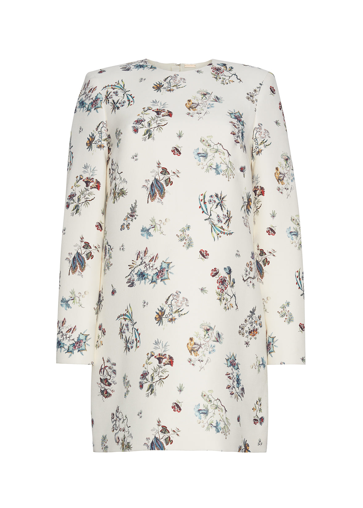 ghost image of the tilley dress in printed silk wool ivory floral