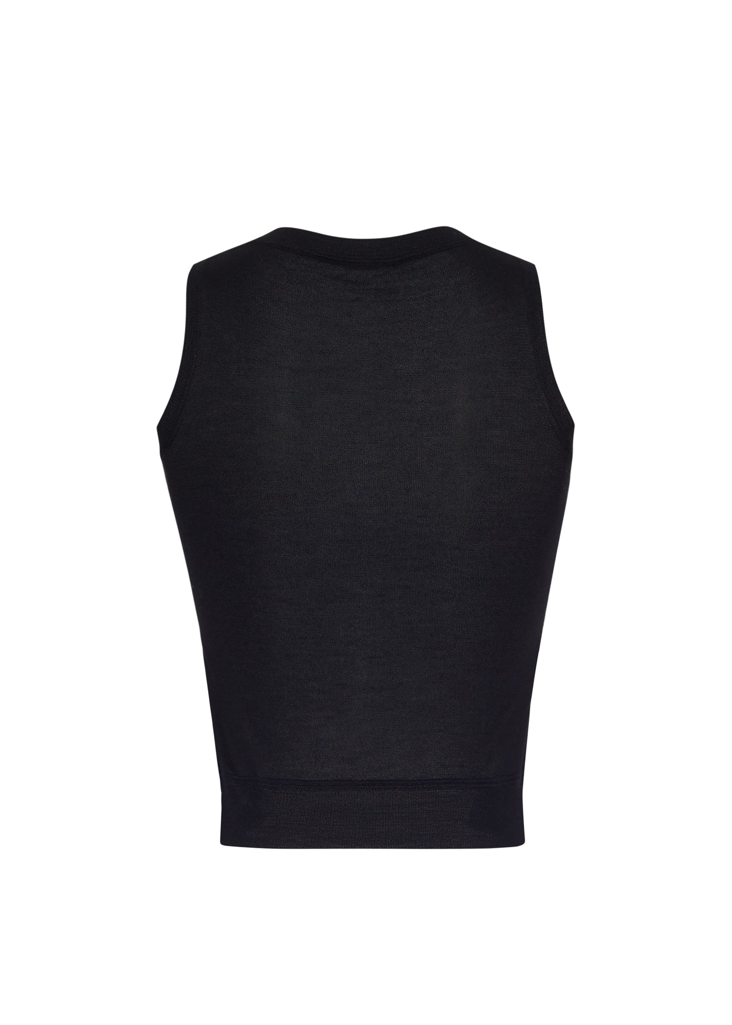 back ghost image of the adam lippes shell in cashmere silk in black