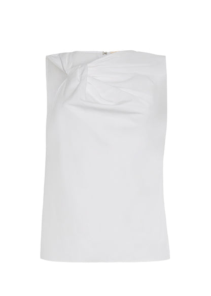 front ghost image of Feyda Top in Cotton Poplin in White