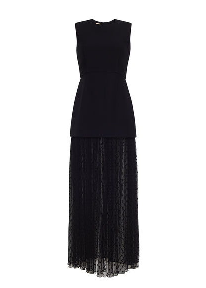 ghost image of the ODETTE DRESS IN SILK WOOL in BLACK