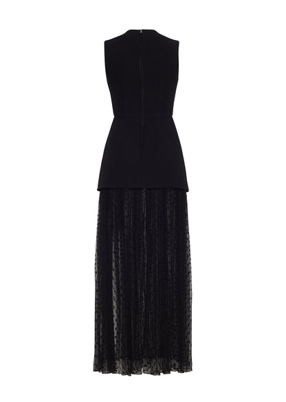 ghost image of the ODETTE DRESS IN SILK WOOL in BLACK