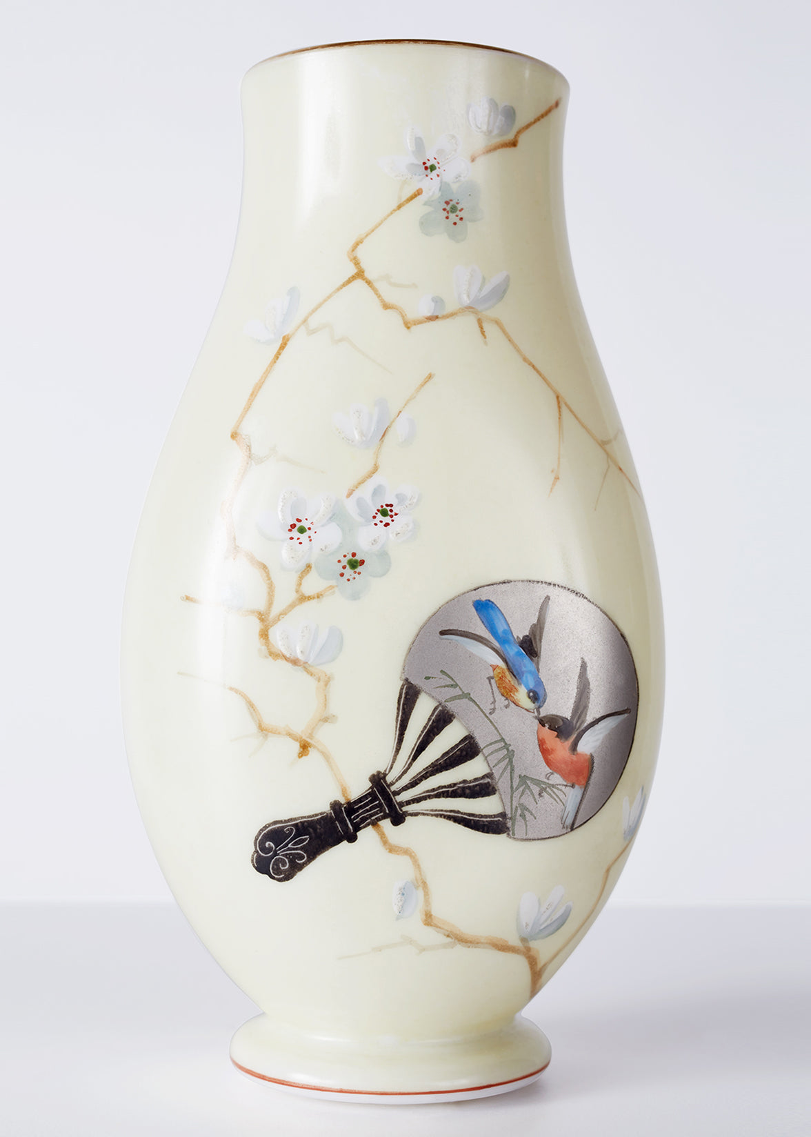 baccarat chinoiserie decorated opaline glass vase, 19th c HOME Adam Lippes