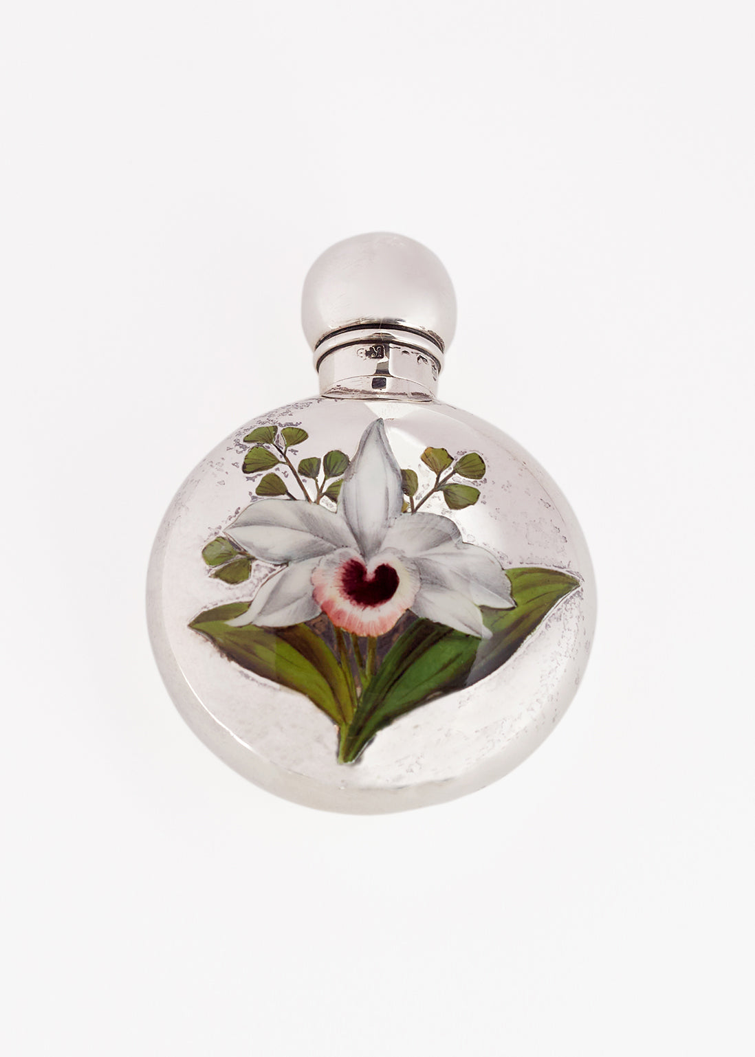 Victorian Sterling Silver and Enamel Scent Bottle