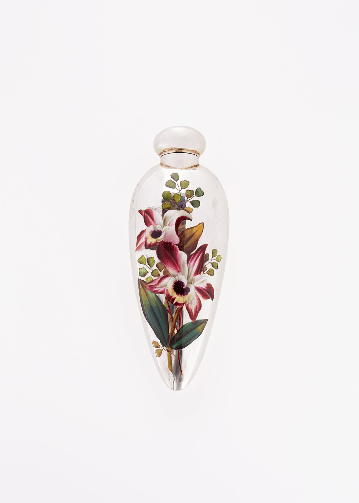 Victorian Sterling Silver and Enamel Scent Bottle