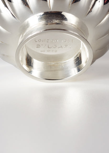 Bulgari Fluted Sterling Silver Caviar Bowl