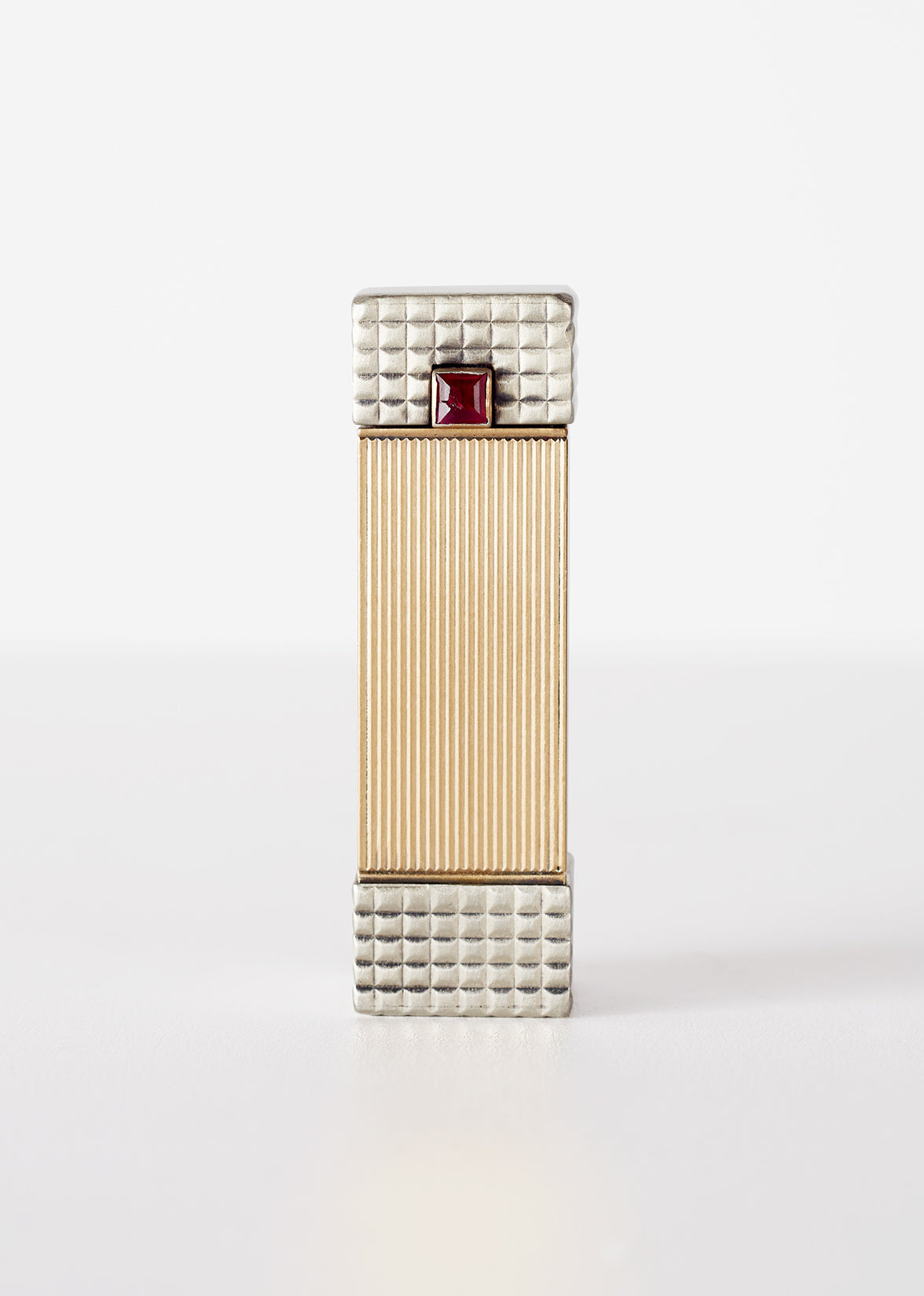 Antique Silver and 18K Gold Hermès Lipstick Case