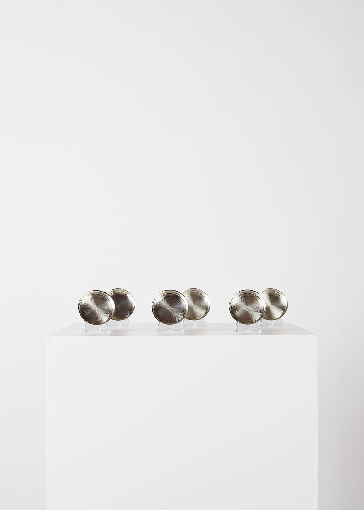 Set of Six Silver Ashtrays or Cup Saucers by Hermès, 20th C