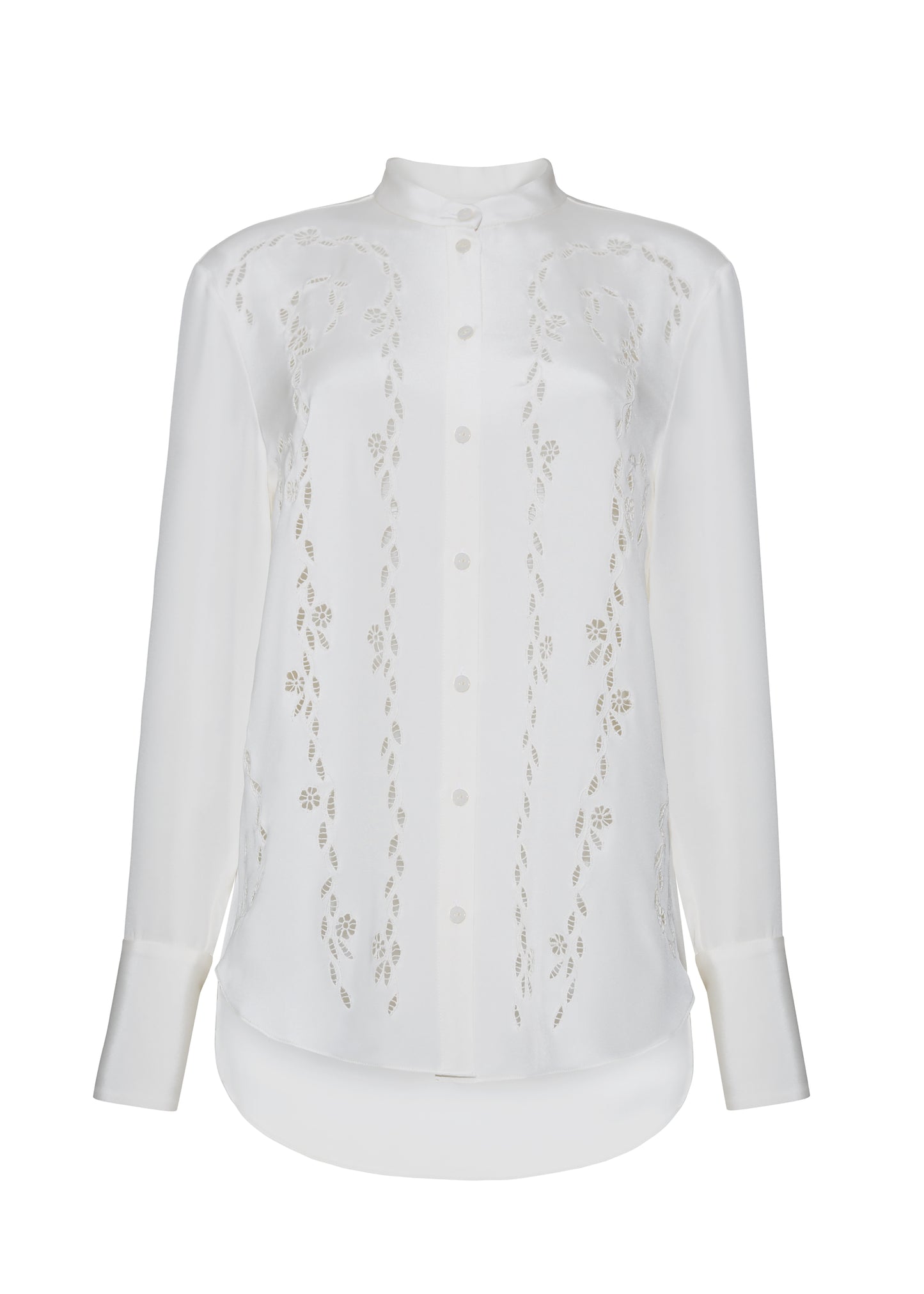 front ghost image of Farrow Top in Silk Crepe in Ivory