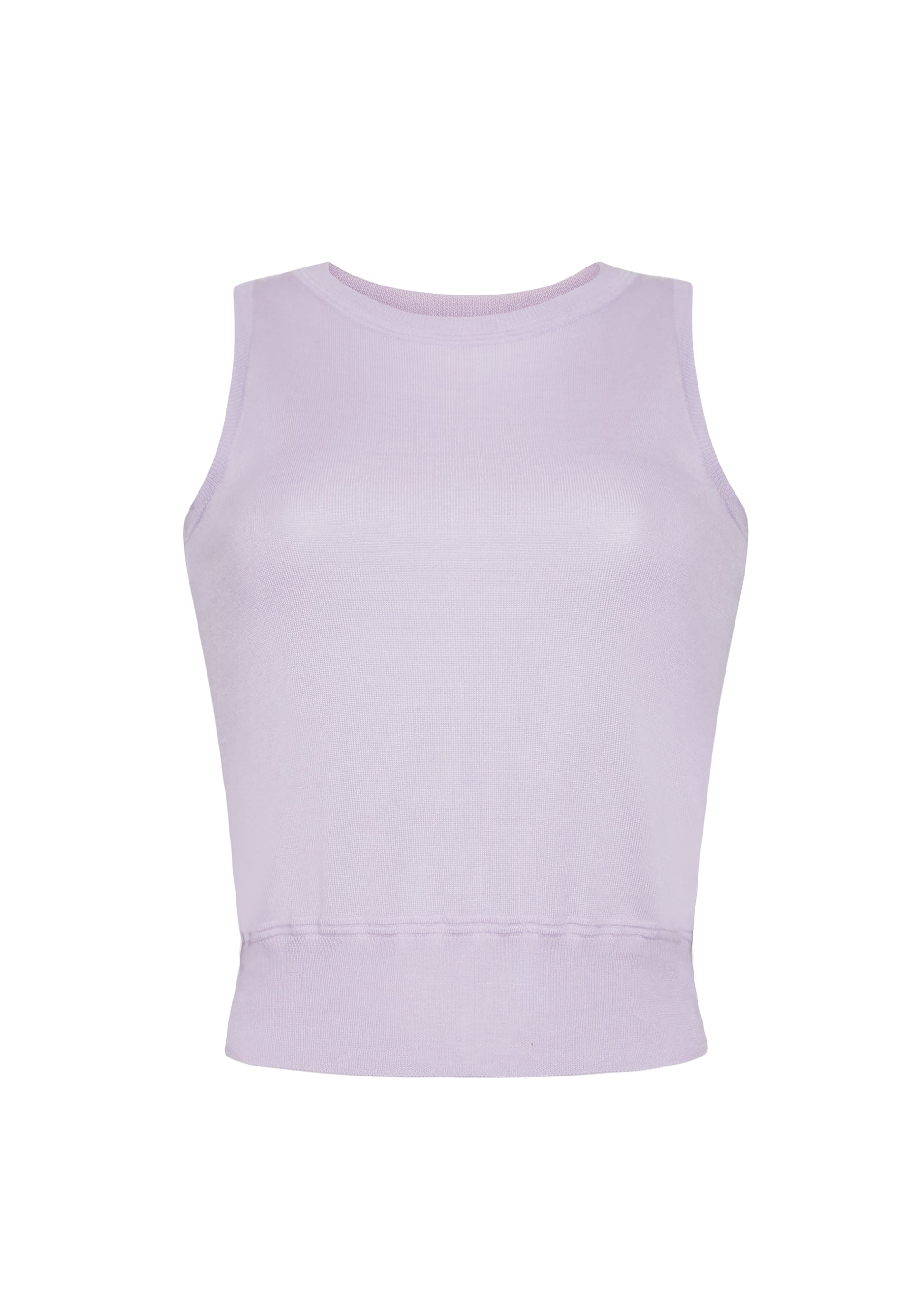 Front Ghost Image of the Shell in Cashmere Silk in Lilac