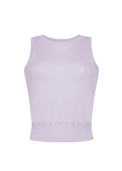 Front Ghost Image of the Shell in Cashmere Silk in Lilac