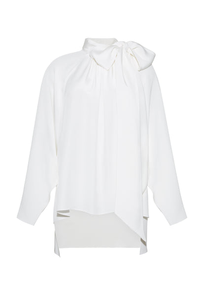 BOW BLOUSE IN SILK CREPE