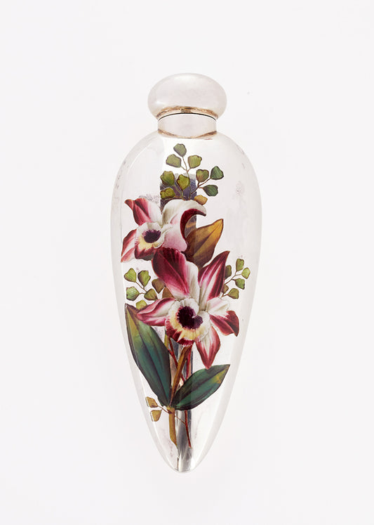 Victorian Sterling Silver and Enamel Scent Bottle