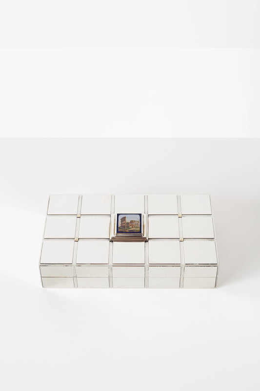 Late 20th Century Italian Sterling Silver and Micro Mosaic Cigarette Box by Bulgari