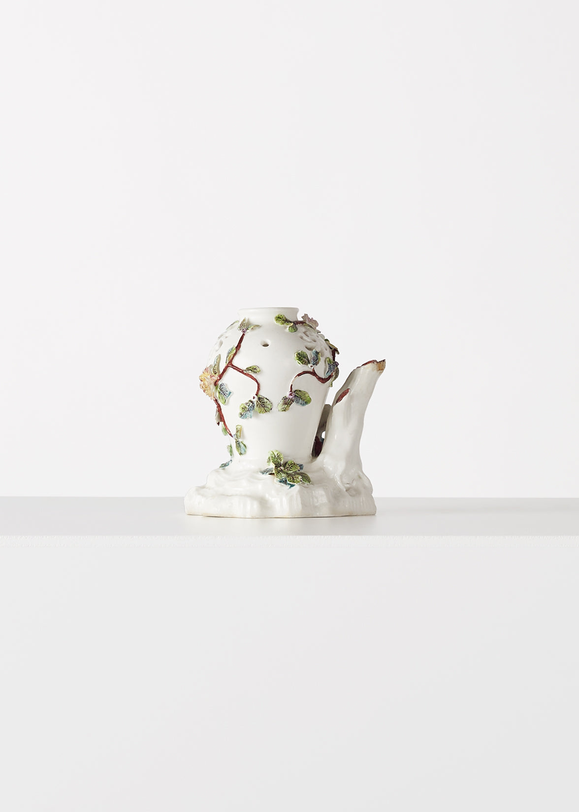 Highly intricate Vincennes porcelain pot-pourri vase, C. 1750