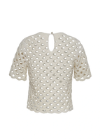 Ghost image of the back of the Embroidered Top in Pearl Lattice.