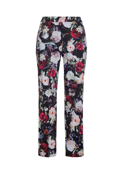 front ghost image of the daphne pant in printed cotton twill in black floral