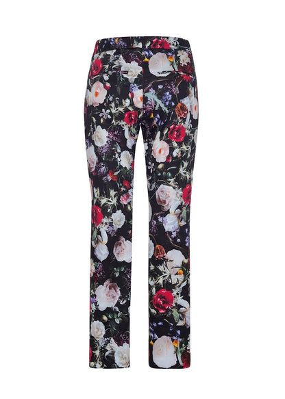 back ghost image of the daphne pant in printed cotton twill in black floral