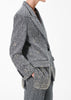 embroidered tux jacket in wool herringbone