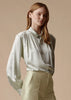 BLOUSE WITH PEARLS IN SILK CHARMEUSE