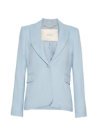 Ghost image of the front of the Single Breasted Blazer in Stretch Canvas in pale blue.