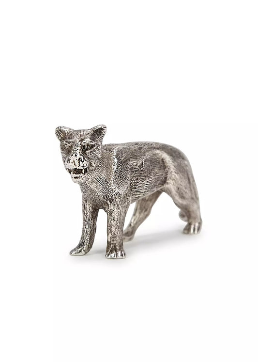 Photo of sterling silver Lioness figure.