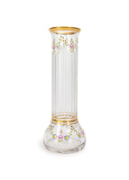 Photo of Moser glass vase with hand painted flower details.